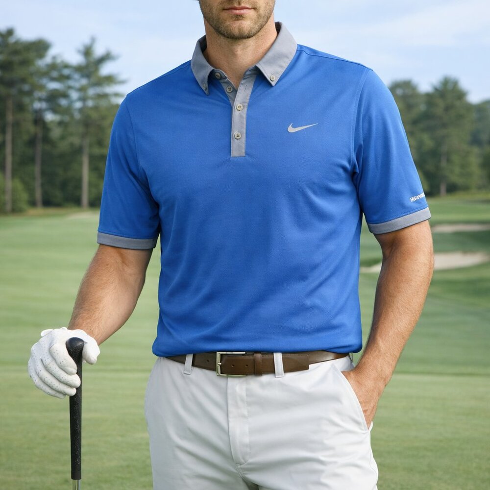 ⭐ Nike Golf Men’s Blue Polo Shirt Short Sleeve Performance Fit